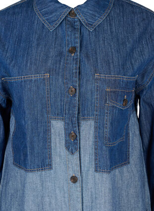 Lang spijkeroverhemd jasje, Blue denim, Packshot image number 2