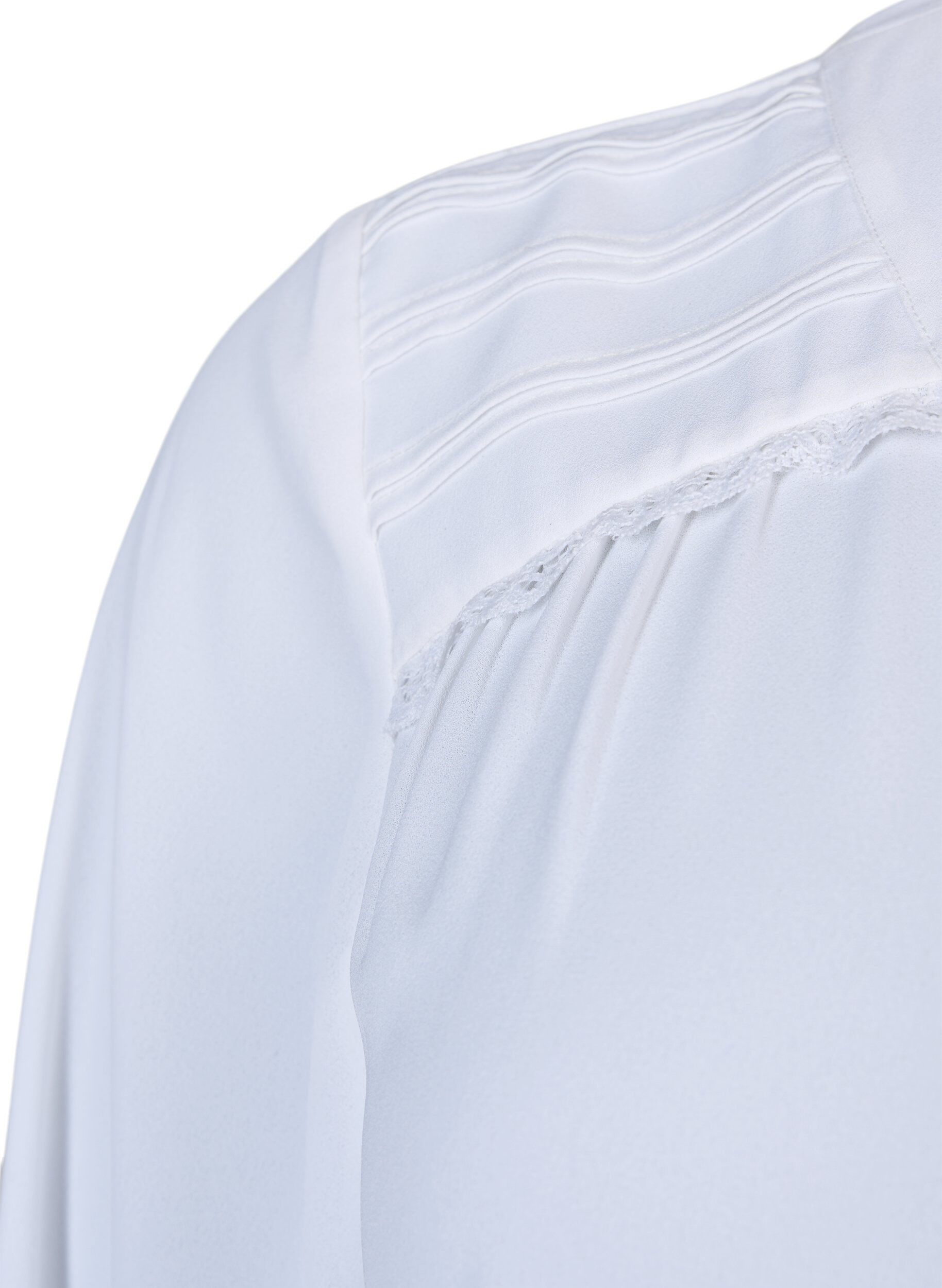 ZizziBlouse met lange mouwen en knoopsluiting, Bright White, Packshot image number 3
