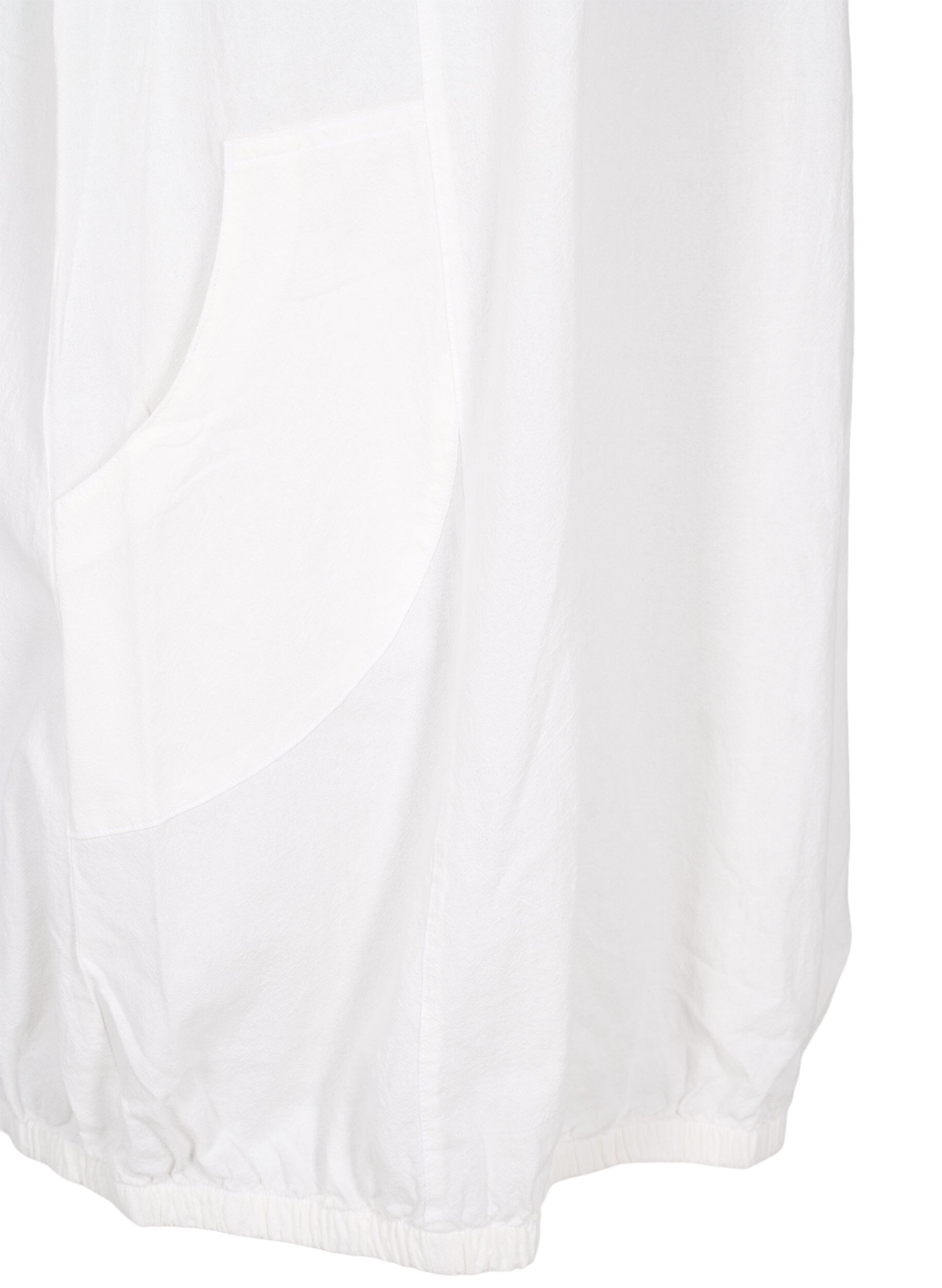 ZizziRobe en coton &agrave; manches courtes, Blanc, Packshot image number 3