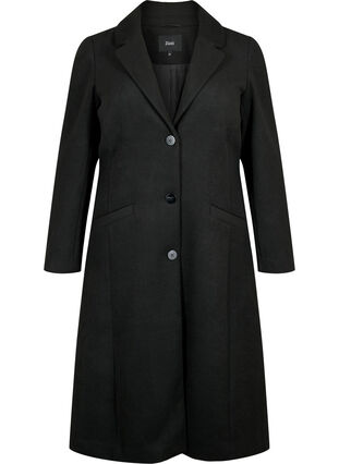Manteau avec boutons et poches, Black, Packshot image number 0