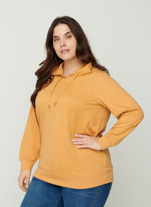 Sweatshirt avec citation, Spruce Yellow Mel., Model image number 0