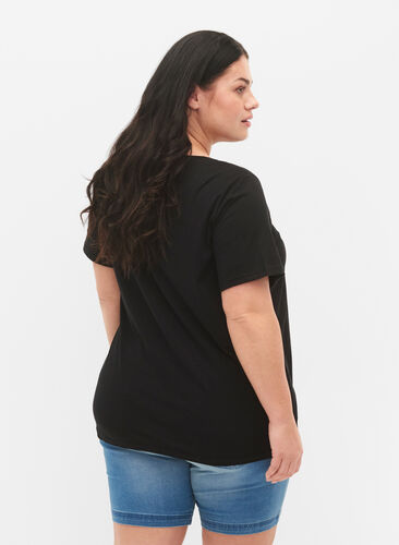 T-shirt en coton biologique avec impression , Black W. Be G. Foil, Model image number 1