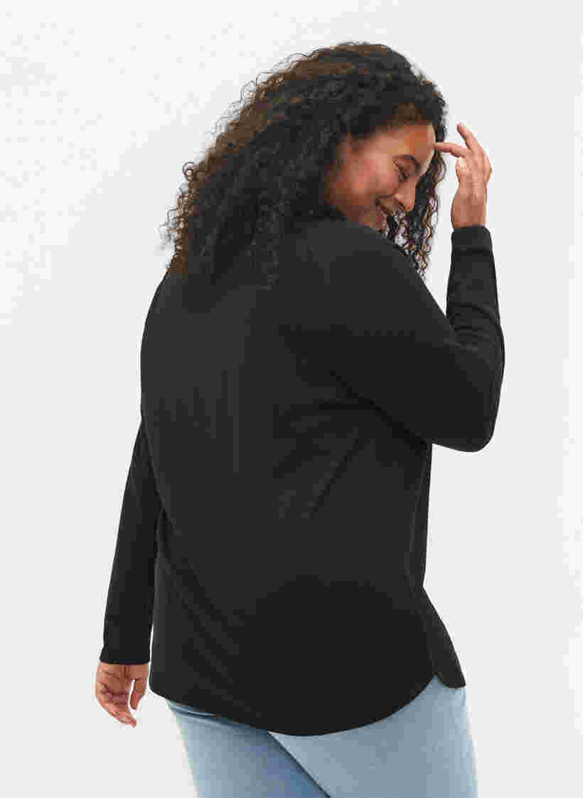 Sweat-shirt à col montant, Black, Model image number 1