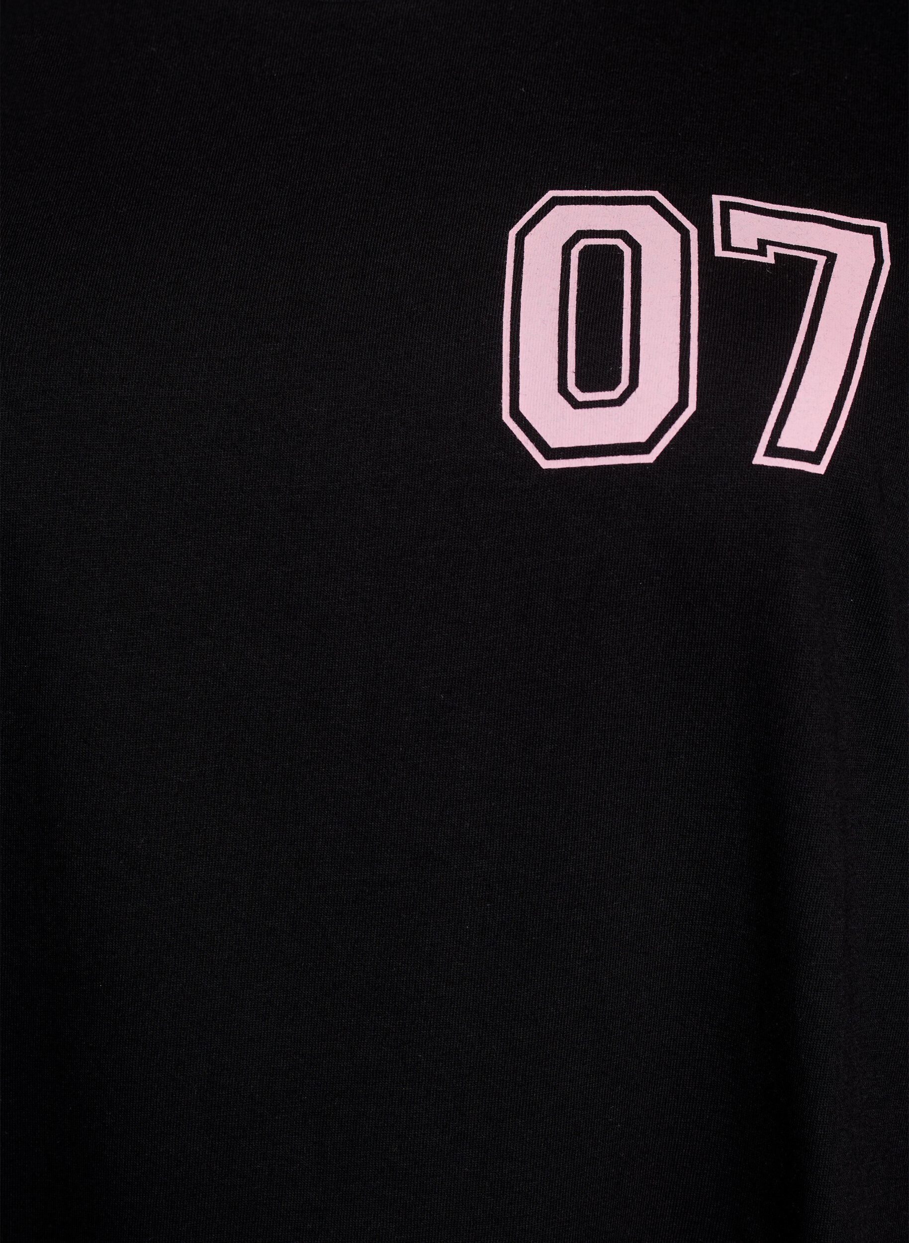 ZizziKort T-shirtjurkje met sportieve details, Zwart, Packshot image number 2