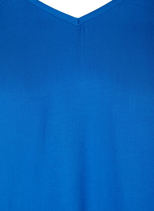 Blouse en forme de trapèze avec col en V et manches 3/4, Princess Blue, Packshot image number 2