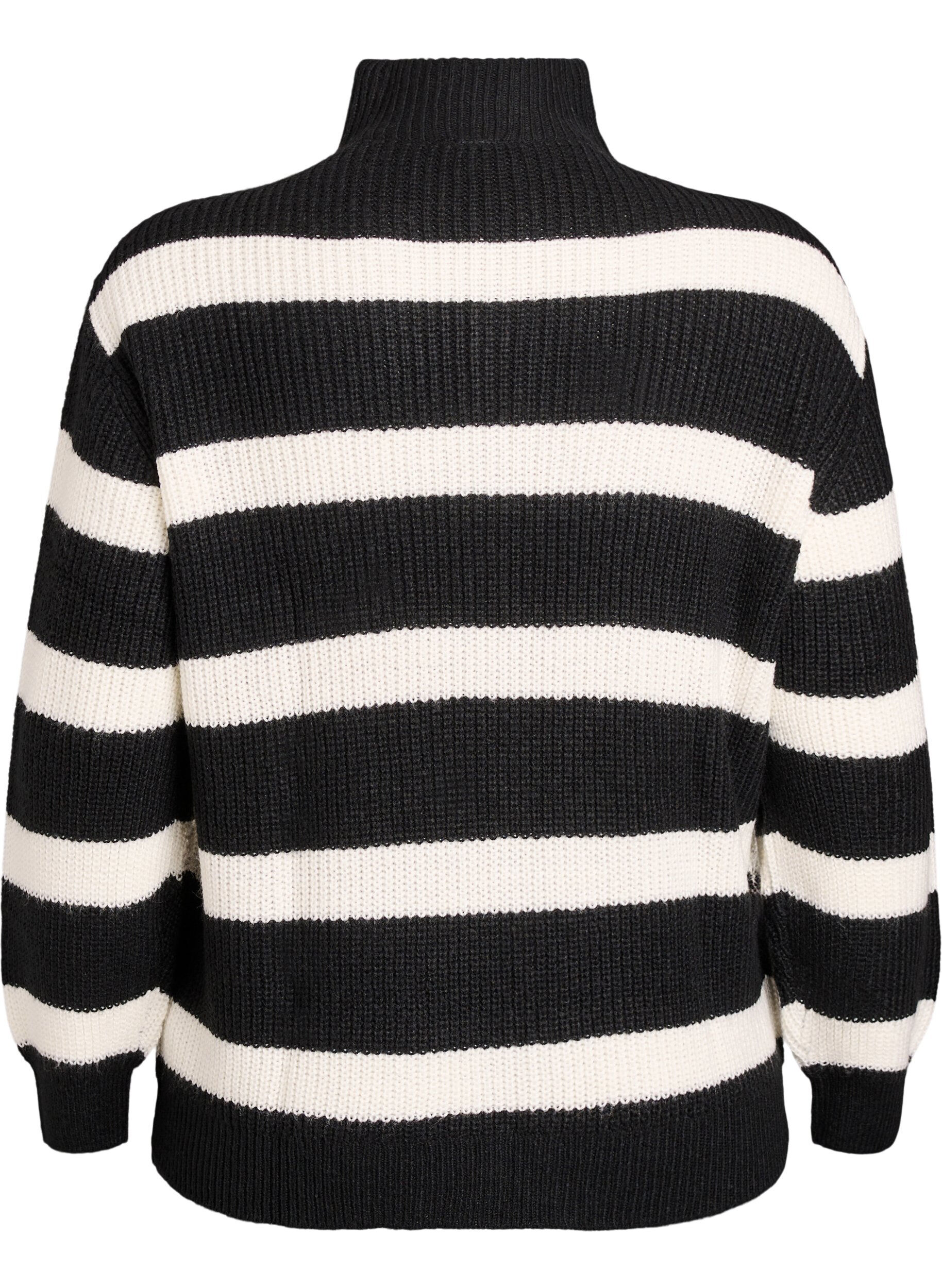 ZizziPull en tricot avec col haut et fermeture &eacute;clair, Noir, Packshot image number 1