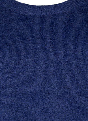 Gemêleerde gebreide blouse met knopen, Navy Blazer Mel., Packshot image number 2