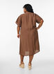 Jurk met V-hals van viscose, Bruin, Model image number 2