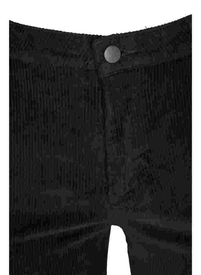 Fluwelen broek met bootcuts, Black, Packshot image number 2