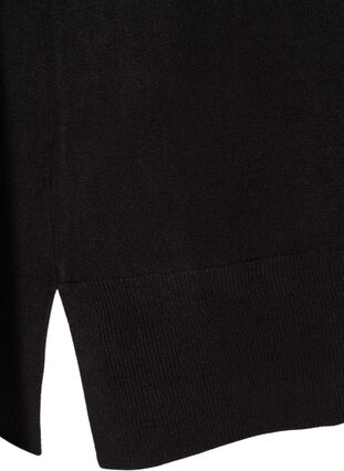 Gebreide vest met split, Black, Packshot image number 3