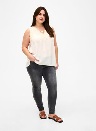 Viona jeans met normale taille, Dark Grey Denim, Model image number 0