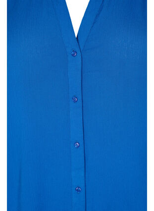 Chemise à manches courtes en viscose avec col en V, Classic Blue, Packshot image number 2