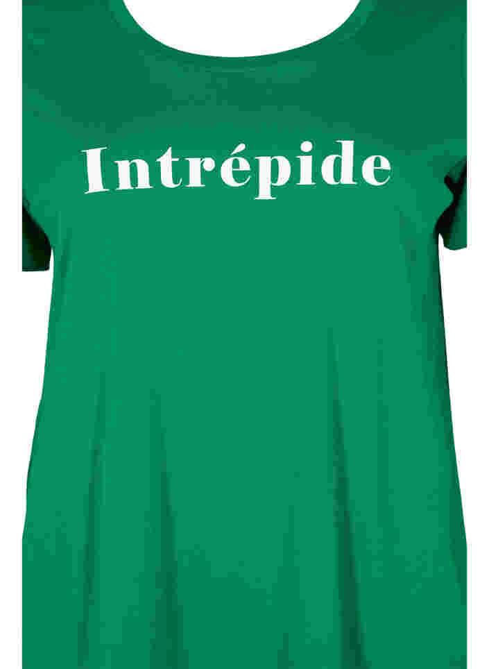Katoenen t-shirt met korte mouwen en tekstopdruk, Jolly Green, Packshot image number 2