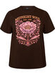 T-shirt en coton bio avec imprim&eacute; sur le devant, Marron, Packshot image number 0