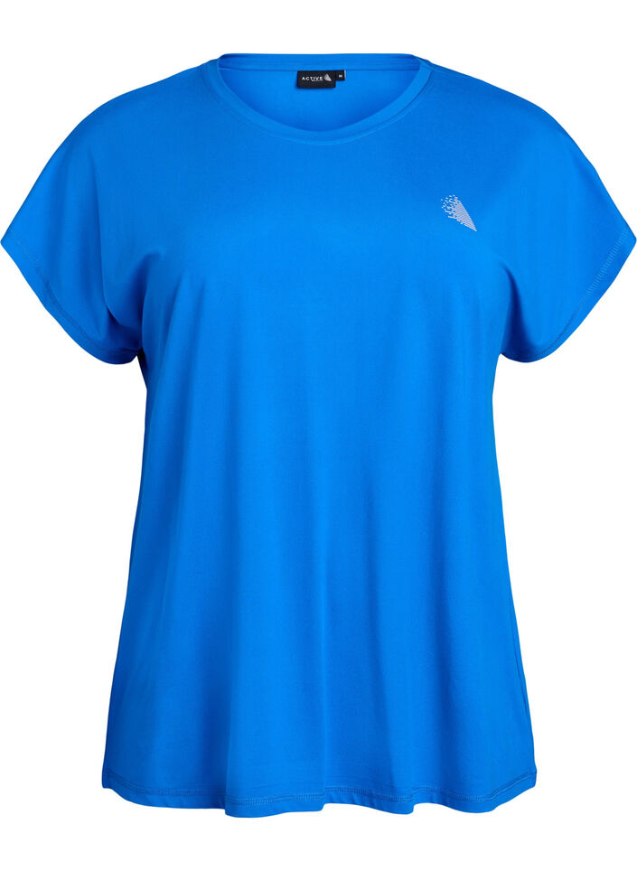 Effen gekleurd trainingsshirt, Blauw, Packshot
