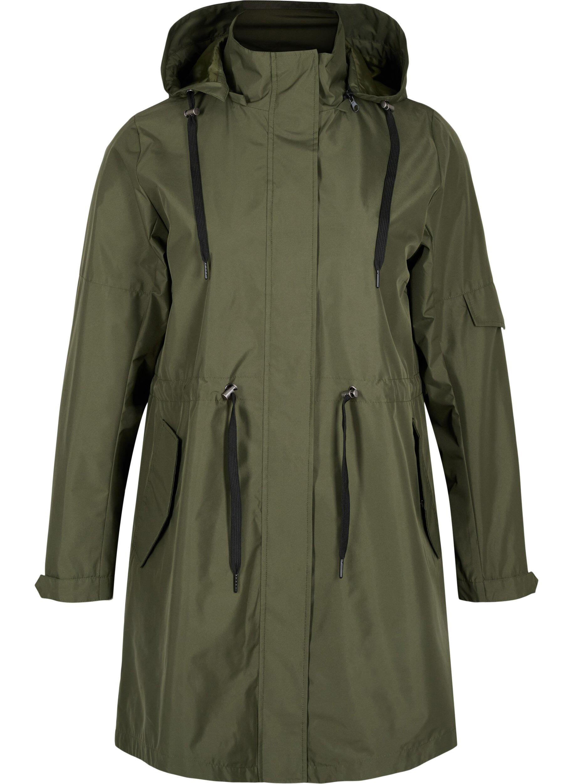 Zizzi Parka imperm&eacute;able avec capuche amovible, Forest Night, Packshot image number 0