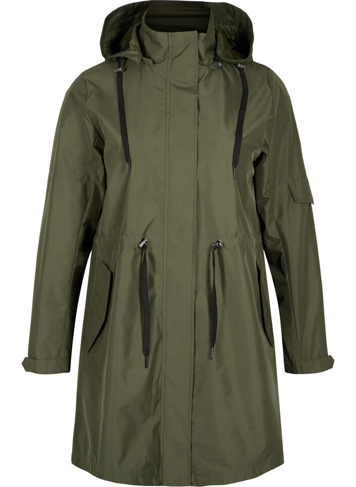 Waterdichte parka met afneembare capuchon, Forest Night, Packshot image number 0