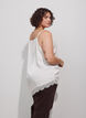 Top met bandjes en een kanten asymmetrische zoom, Vanille, Model image number 2