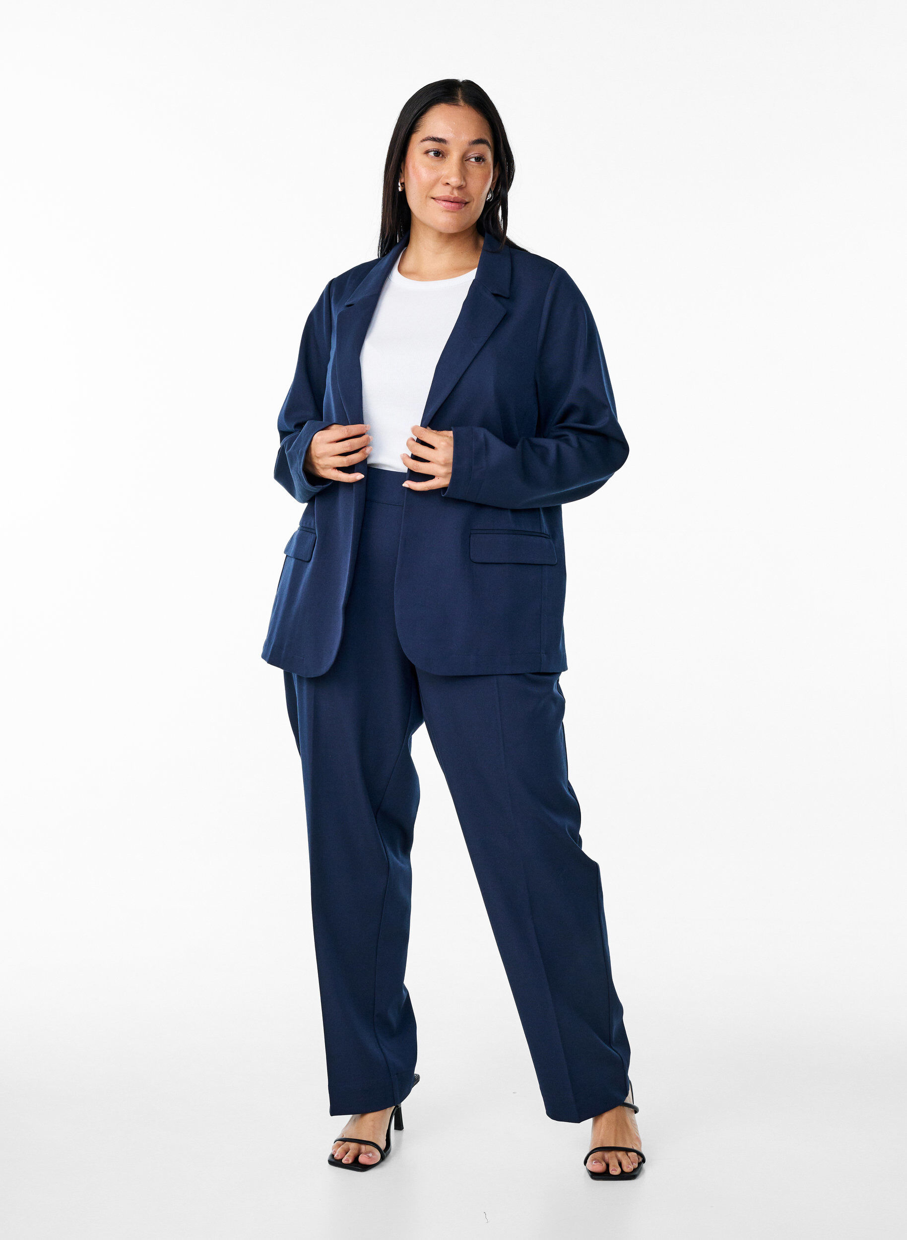 ZizziOpen blazer met zakken, Blauw, Model image number 1