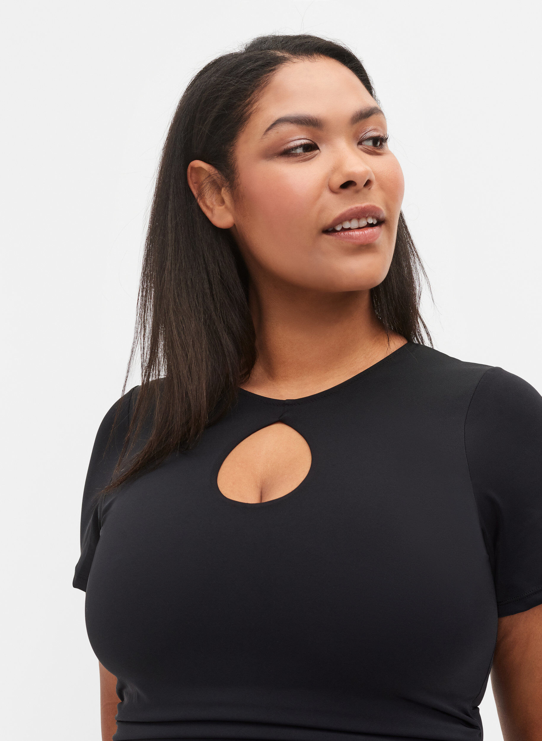 Zizzi Maillot de bain &agrave; manches courtes, Black, Model image number 2