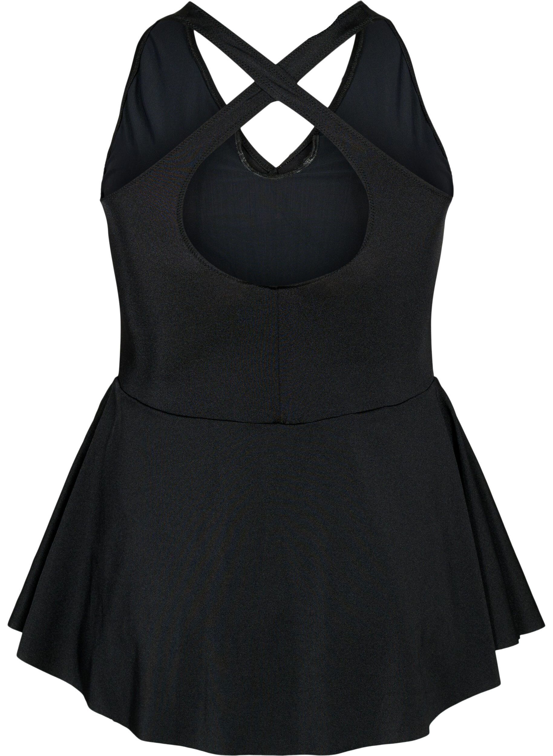 Zizzi Maillot de bain avec dos crois&eacute; et jupe, Black, Packshot image number 1
