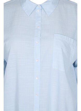 Chemise de nuit rayée en coton, White w. Blue Stripe, Packshot image number 2