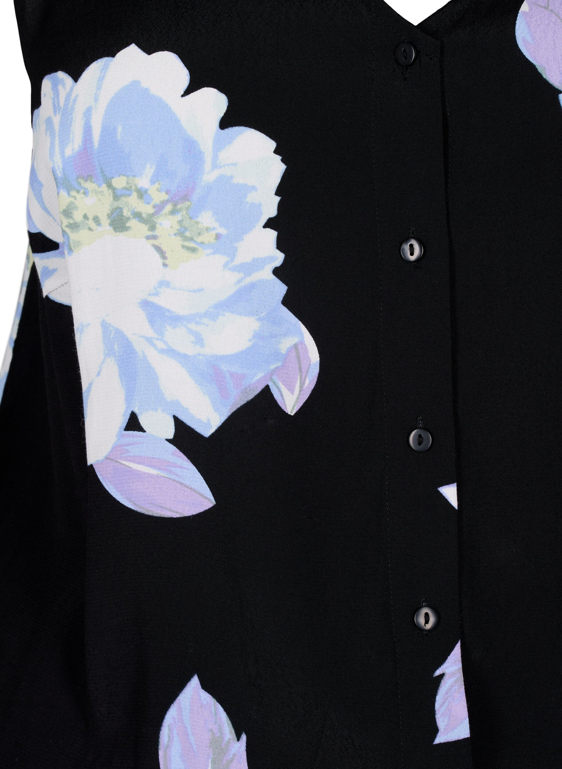 Zizzi Combinaison sans manches en viscose, Black Big Flower AOP, Packshot image number 2