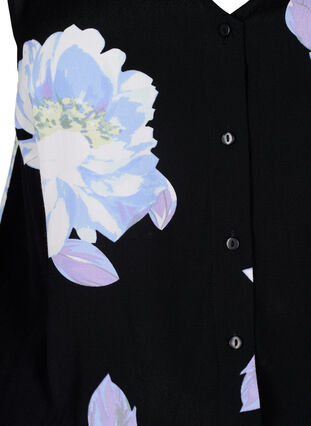 Mouwloze jumpsuit van viscose, Black Big Flower AOP, Packshot image number 2