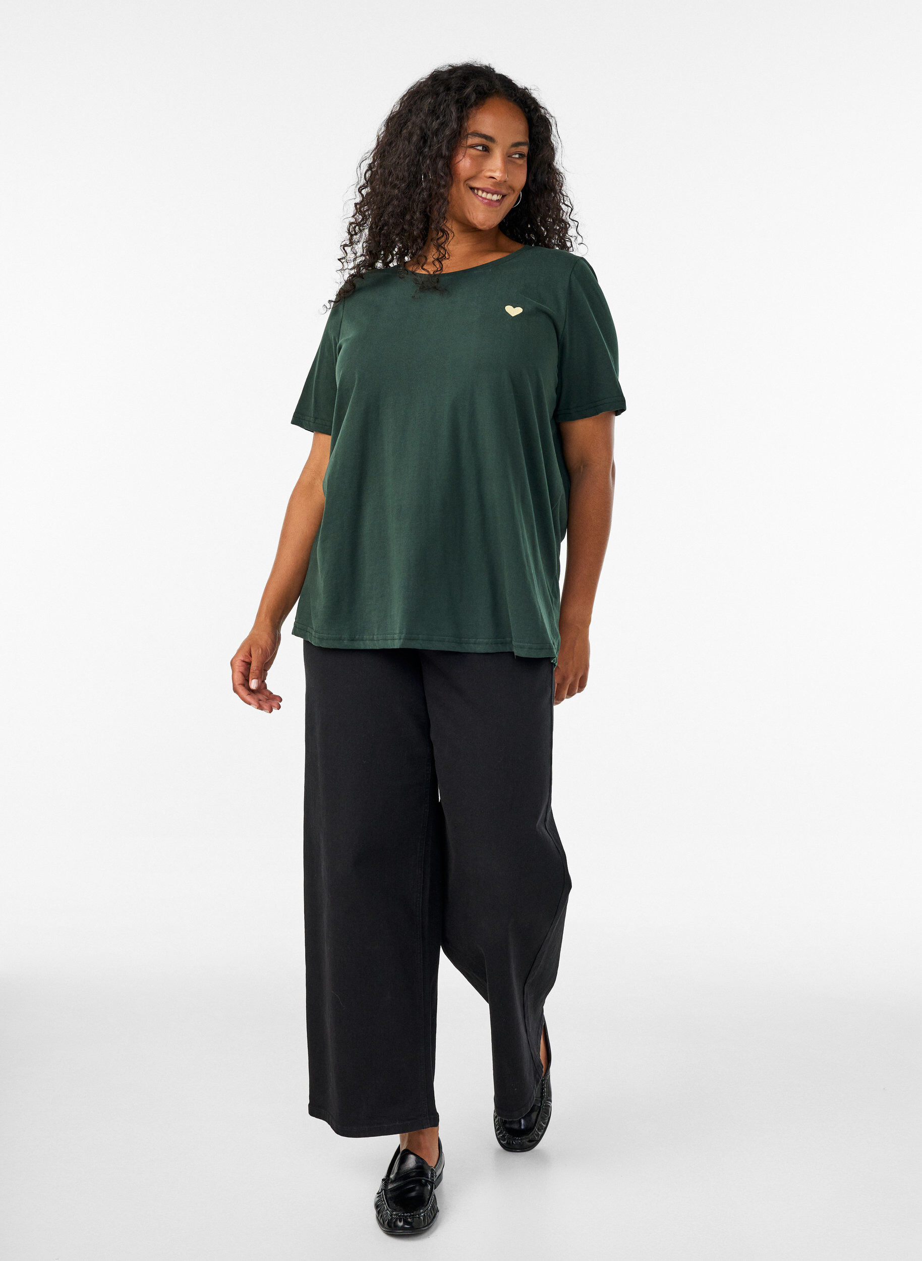 ZizziT-shirt met print, Groen, Model image number 1