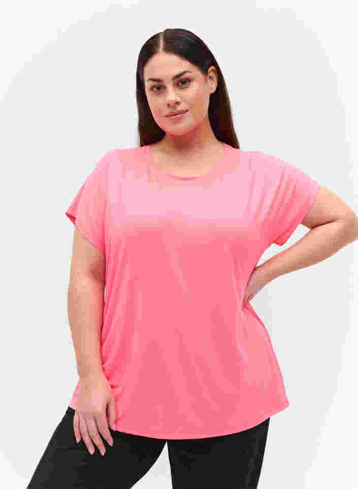 Effen sportshirt, Neon pink, Model image number 0