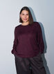 Blouse met verticale structuur en glitterdraad, Rood, Model image number 3
