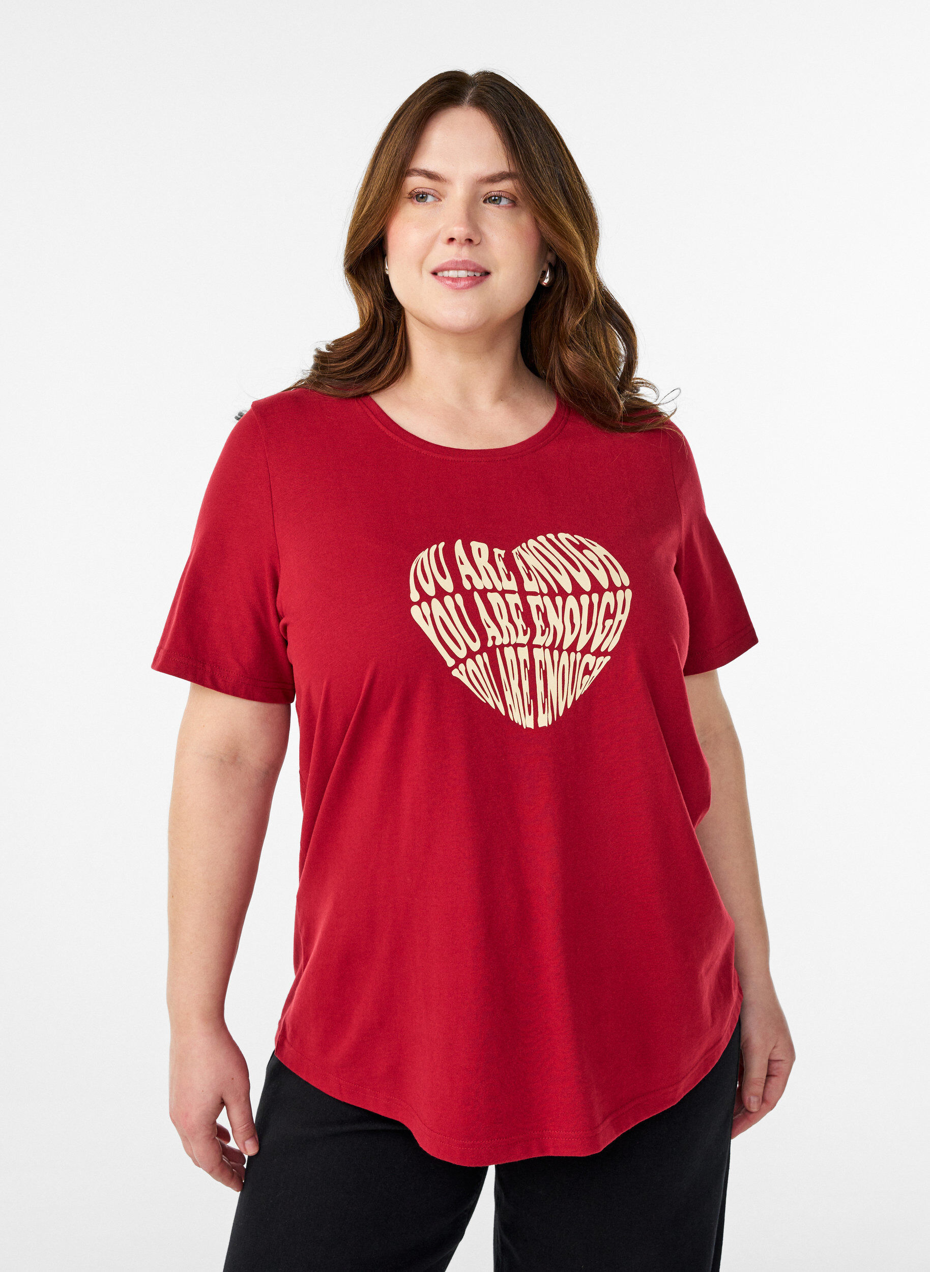 ZizziT-shirt met print, Rood, Model image number 0