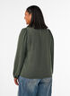 Blouse met V-hals en gehaakte sierband, Groen, Model image number 2