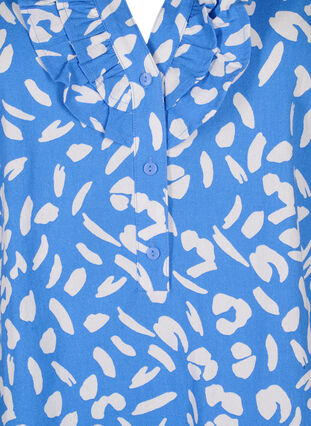 Katoenen blouse met 3/4 mouwen en print, Marina White AOP, Packshot image number 2