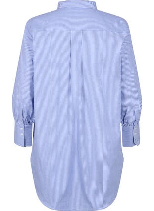 Chemise rayée ample en coton, Baja Blue Stripe, Packshot image number 1