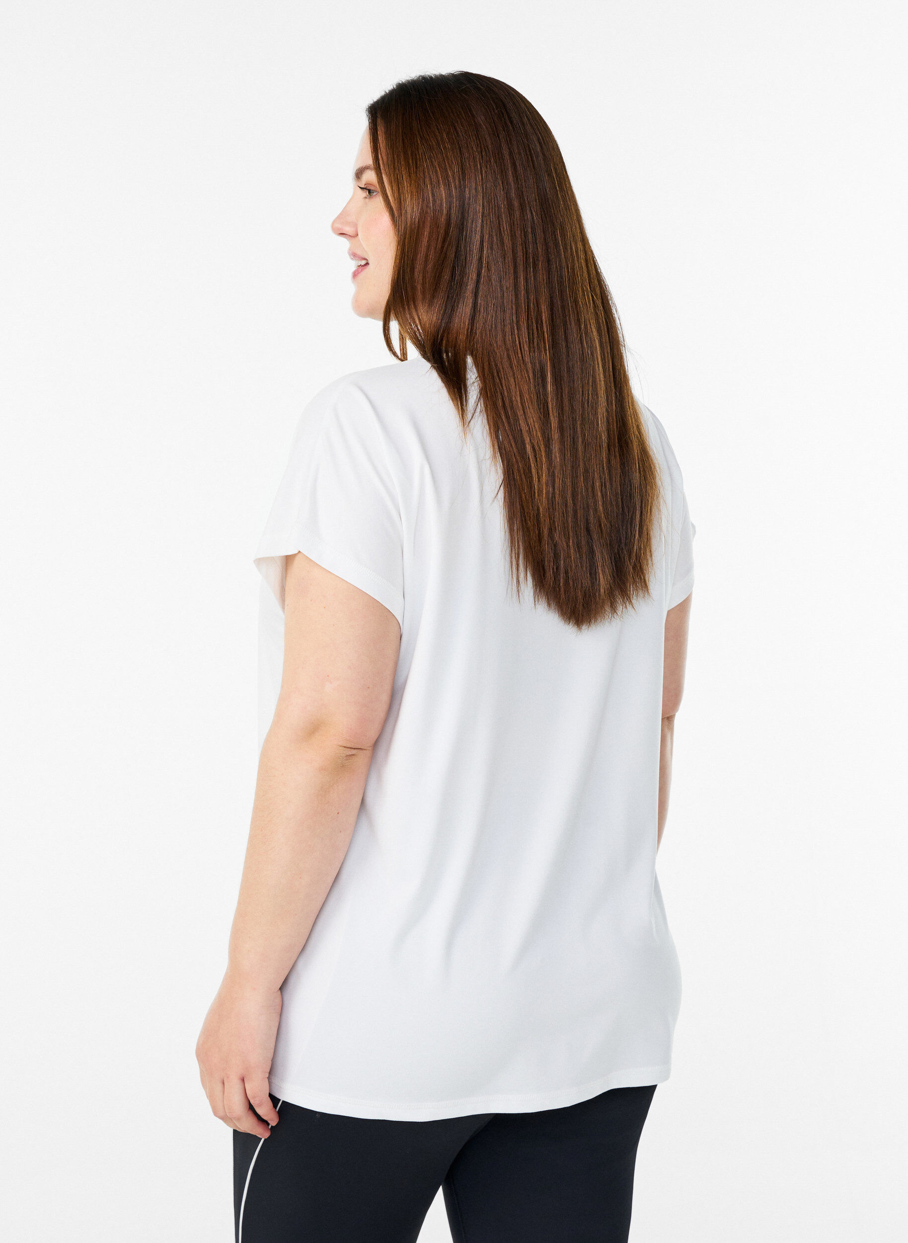 ZizziT-shirt de sport couleur unie, Blanc, Model image number 2