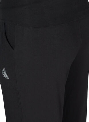 Pantalon de sport évasé en mélange de viscose, Black, Packshot image number 3