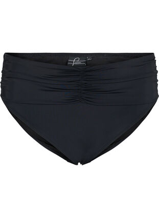 Bikinibroekje met hoge taille en hoog uitgesneden pijpen, Black, Packshot image number 0