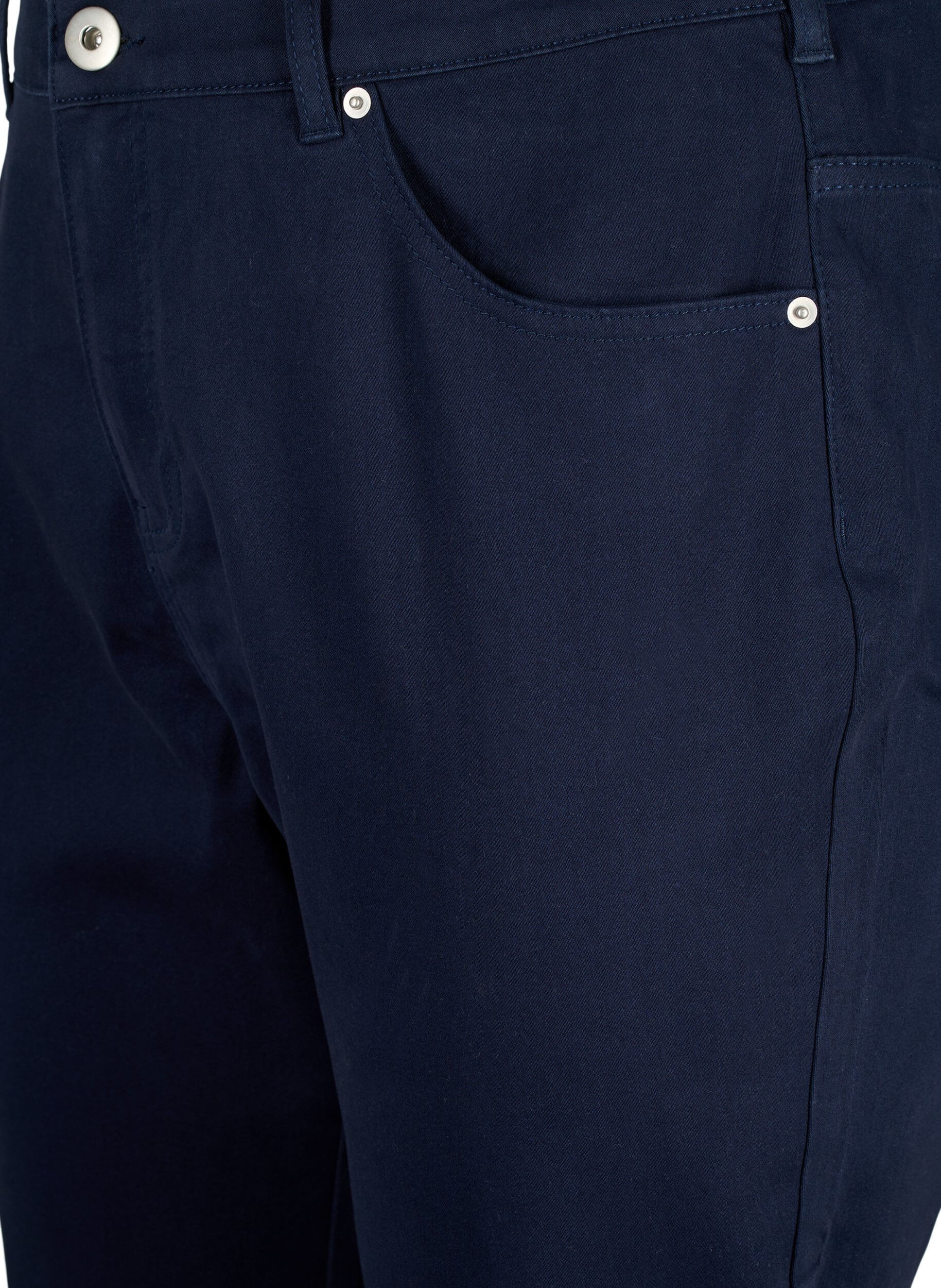 Zizzi Capribroeken met hoge taille en broderie anglaise, Night Sky, Packshot image number 2