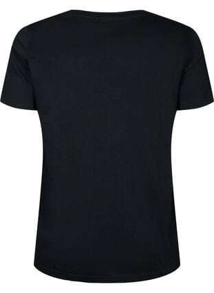 T-shirt à paillettes en coton, Black W. Face, Packshot image number 1
