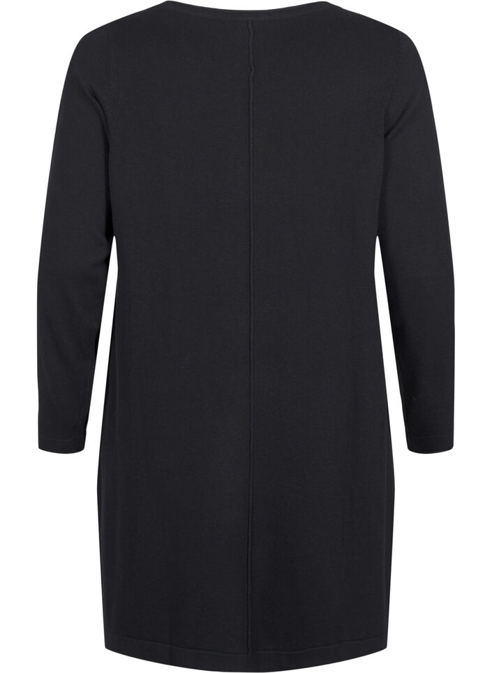 Robes tricot&eacute;es en m&eacute;lange coton-viscose, Noir, Packshot image number 1