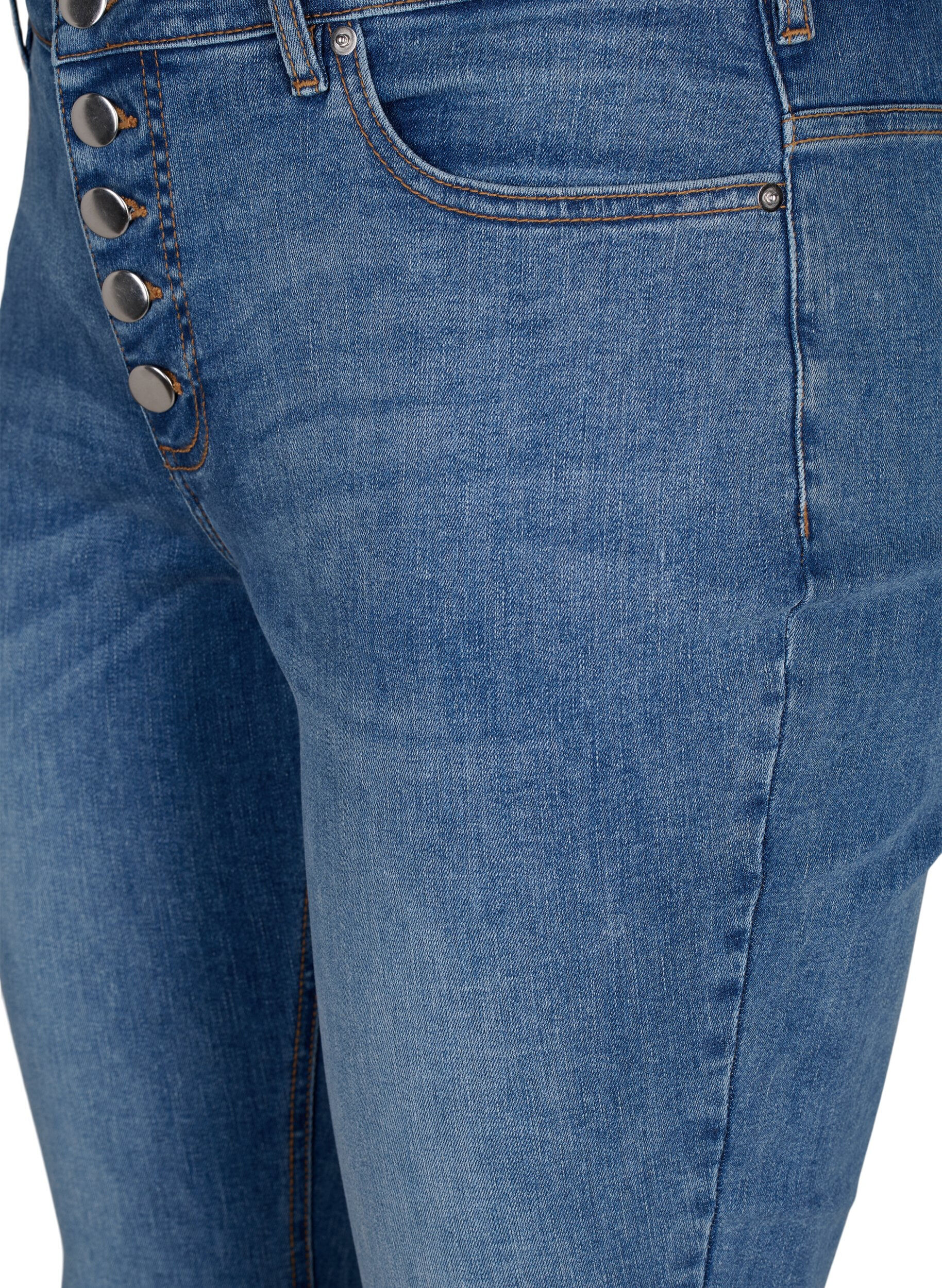 ZizziSanna jeans met superslanke pasvorm en knoopsluiting, Blue denim, Packshot image number 2