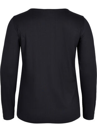 Top basique uni en coton, Solid Black, Packshot image number 1