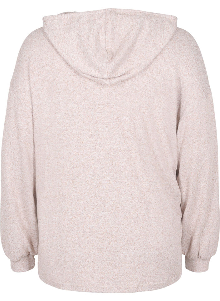 Blouse mélangée avec capuche, Natural Mel., Packshot image number 1