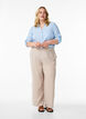 Chemise en lin et viscose avec manches 3/4, Bleu Clair, Model image number 1