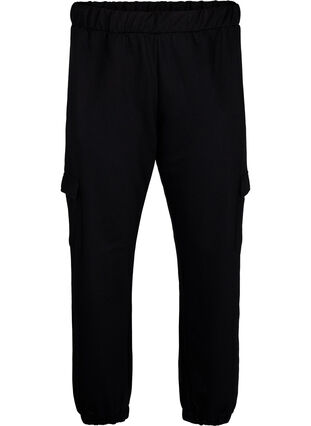 Pantalon de survêtement avec poches cargo, Black, Packshot image number 0