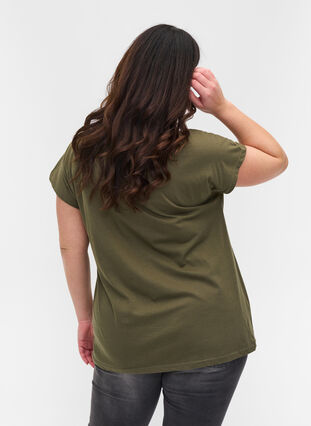 T-shirt en coton avec détails imprimés, Ivy Green Mel Leaf, Model image number 1