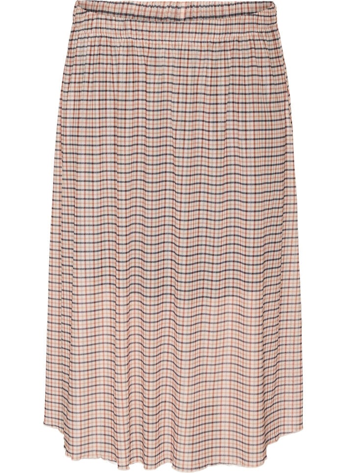 Gecontroleerde mesh midi-rok, Beige, Packshot image number 0
