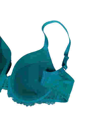 Soutien-gorge en dentelle avec armature et rembourrage, Green-Blue Slate, Packshot image number 3