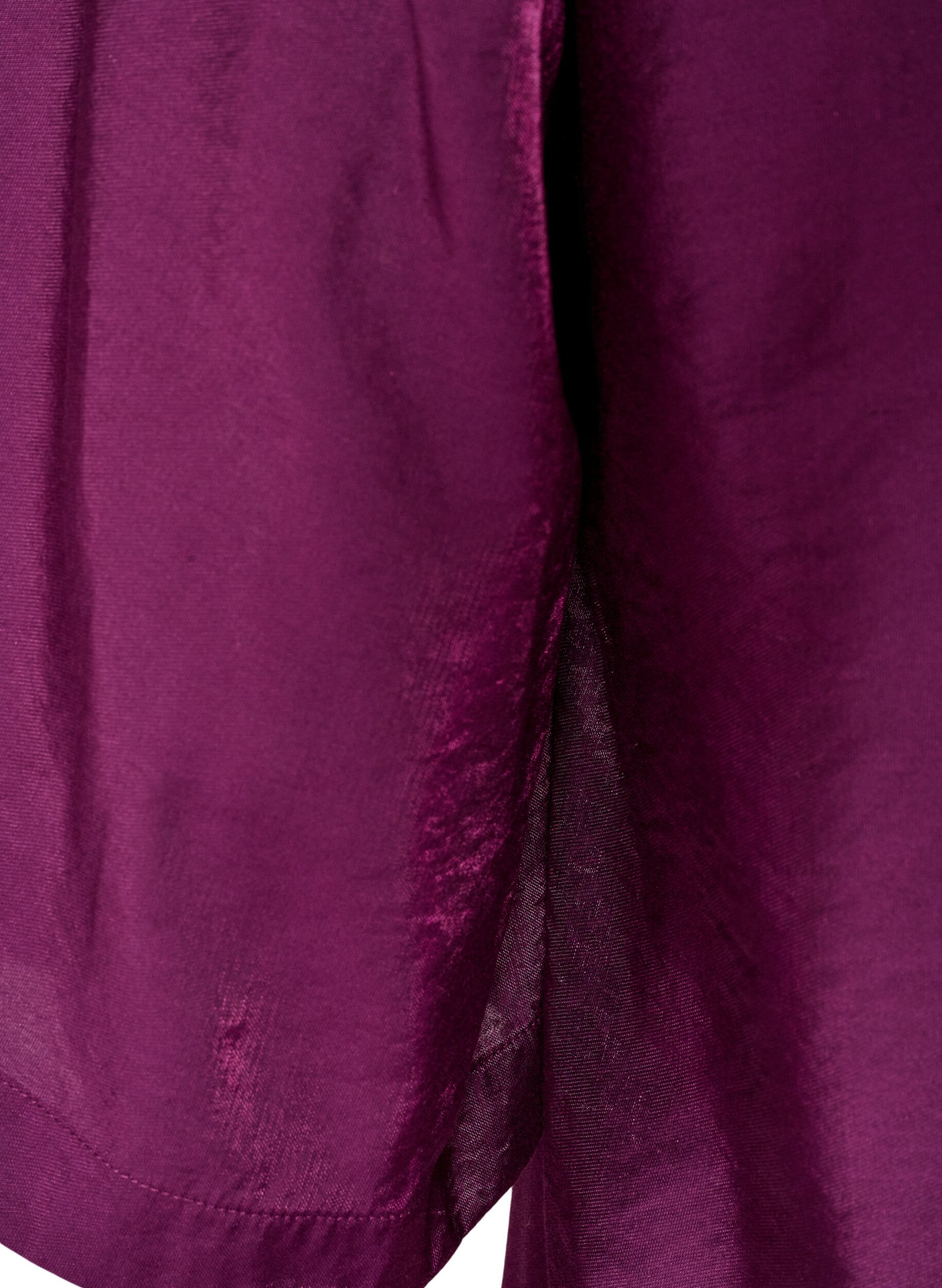ZizziGlanzende tuniek met V-hals en 3/4 mouwen, Paars, Packshot image number 3